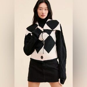 Free People We The Free Joy Diamond Polo Cardigan Size XS